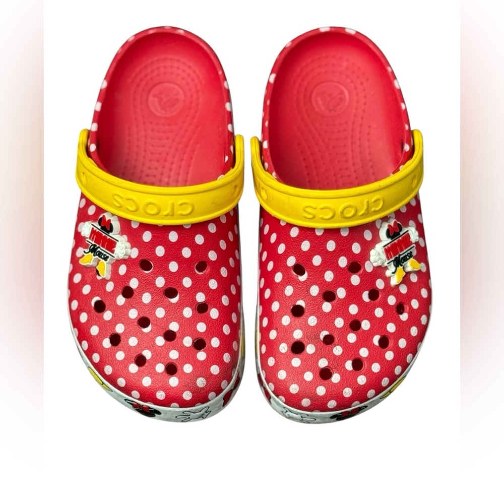 Crocs Disney Park Minnie Light Ups Red White and Yellow Polka Dot
